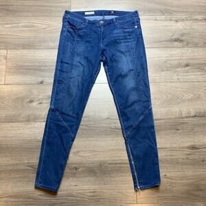 AG Adriano Goldschmied The Reagan Paneled Zippy Skinny Mid Rise Jeans Size 31R